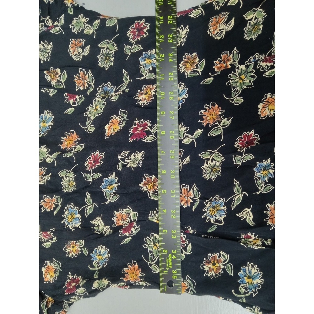 Adini Maxi Dress Womens Sz P Black Floral Cottagecore Rayon Long Sleeve Casual‎ - Picture 10 of 12